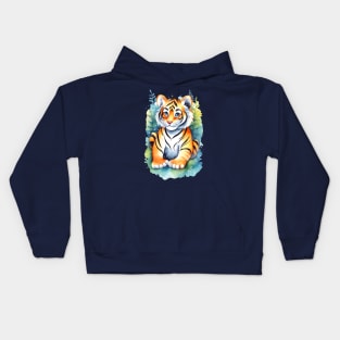 Baby Tiger Nature Kids Illustration Kids Hoodie